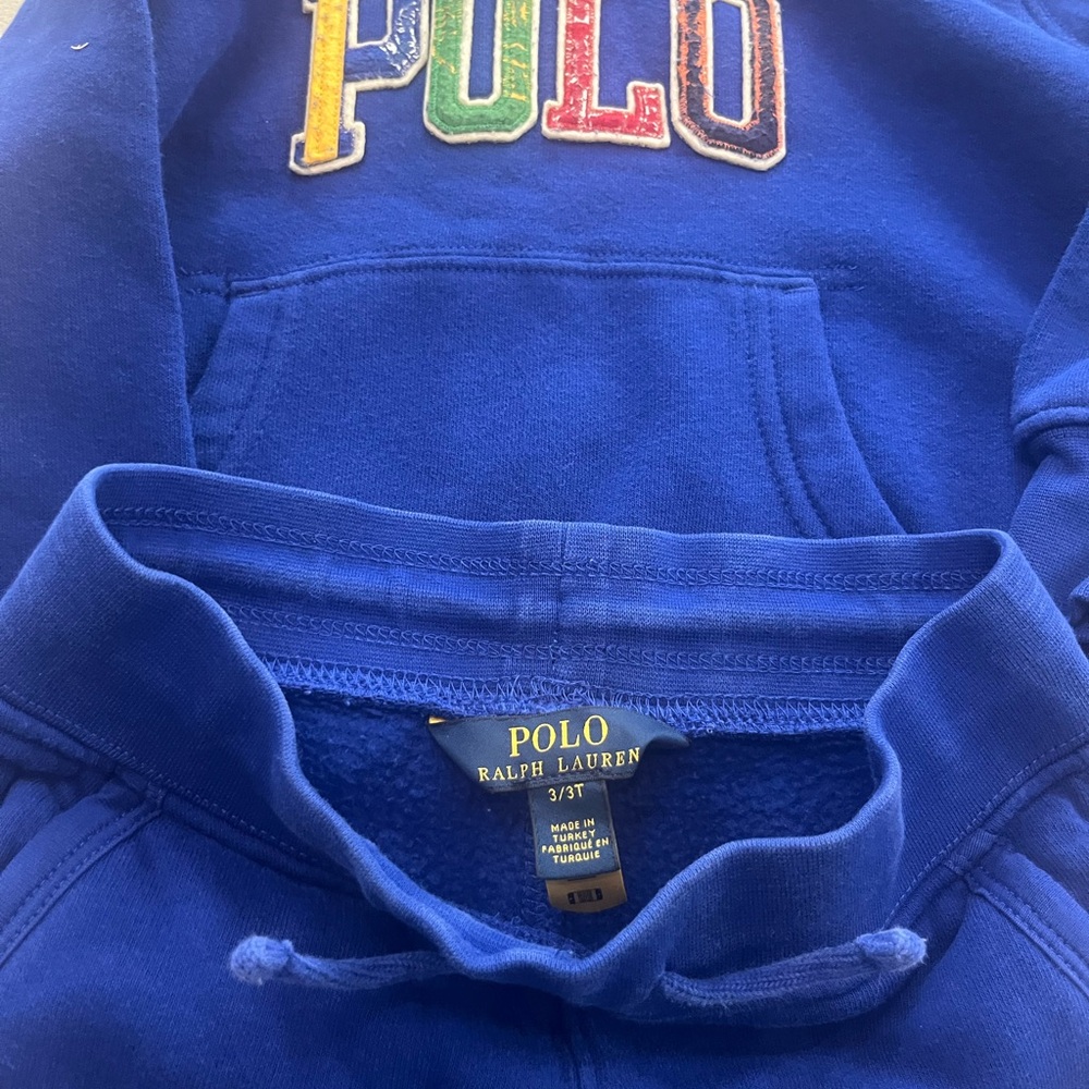 Polo by Ralph Lauren Blue Kids Hoodie Matching Set Boys 3T - Picture 4 of 6